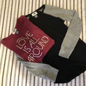 Old Navy babseball thermals